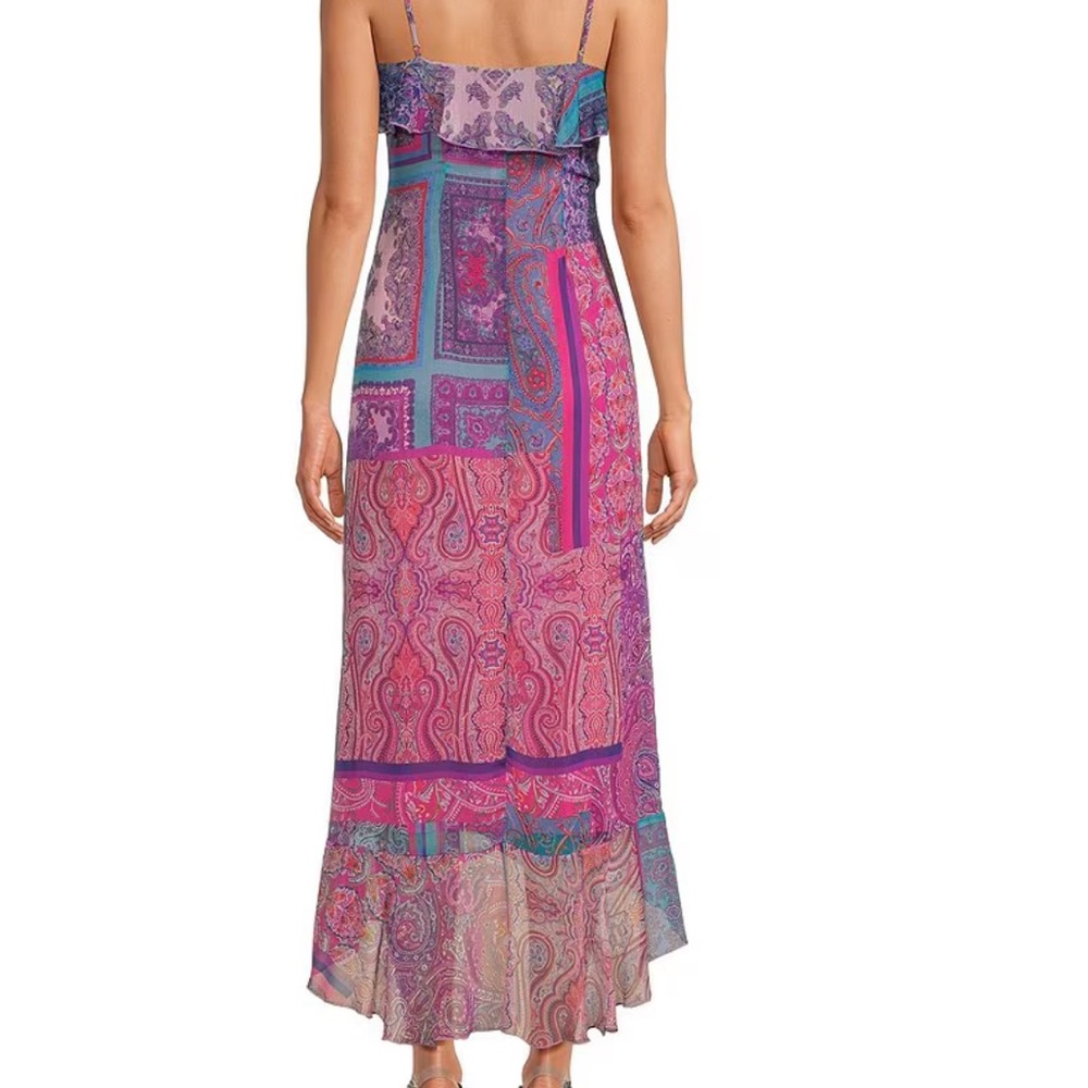 NWT Gianni Binix DANNIJO Isabella Printed Sleeveless Ruffle Crinkle Chiffon - Picture 2 of 9